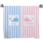 Striped w/ Whales Bath Towel (Personalized)