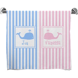 Striped w/ Whales Bath Towel (Personalized)