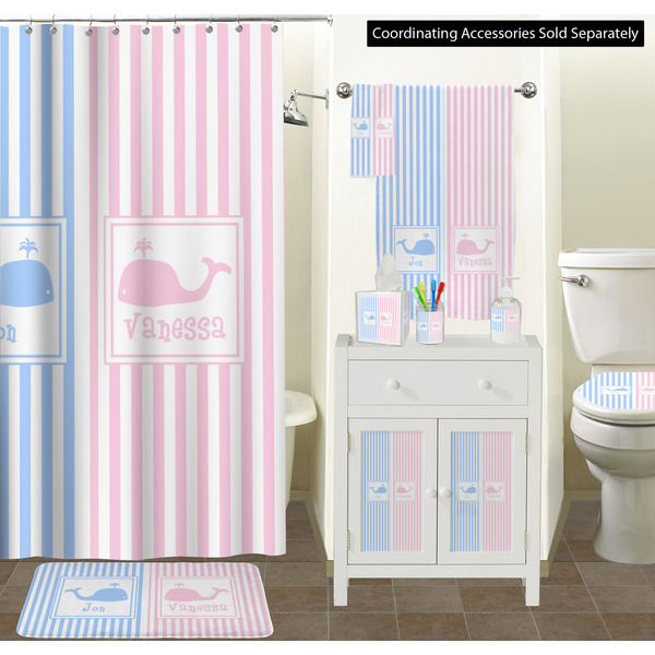 Striped w/ Whales Bathroom Scene