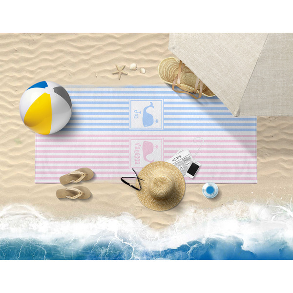 Striped w/ Whales Beach Towel Lifestyle