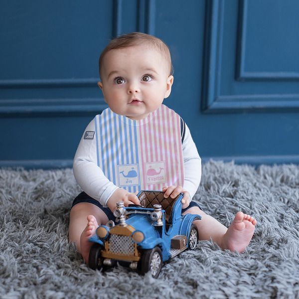 Striped w/ Whales Bib Lifestyle Boy