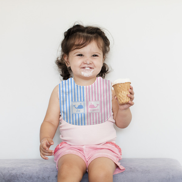 Striped w/ Whales Bib Lifestyle Girl