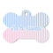 Striped w/ Whales Bone Shaped Dog ID Tag (Personalized)