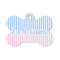 Striped w/ Whales Bone Shaped Dog ID Tag - Small (Personalized)