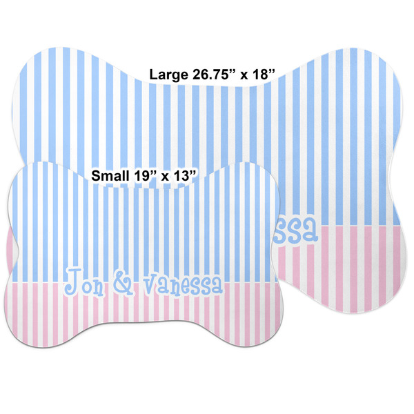 Striped w/ Whales Bone Shaped Mat Comparison
