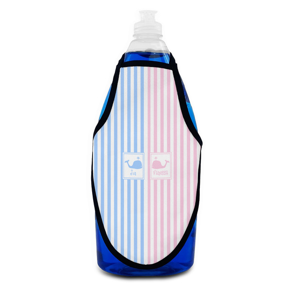 Striped w/ Whales Bottle Apron - Soap - FRONT