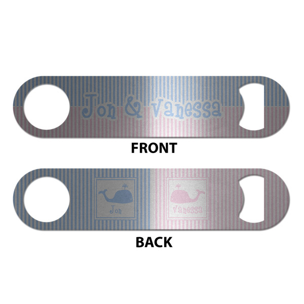 Striped w/ Whales Bottle Opener - Front & Back