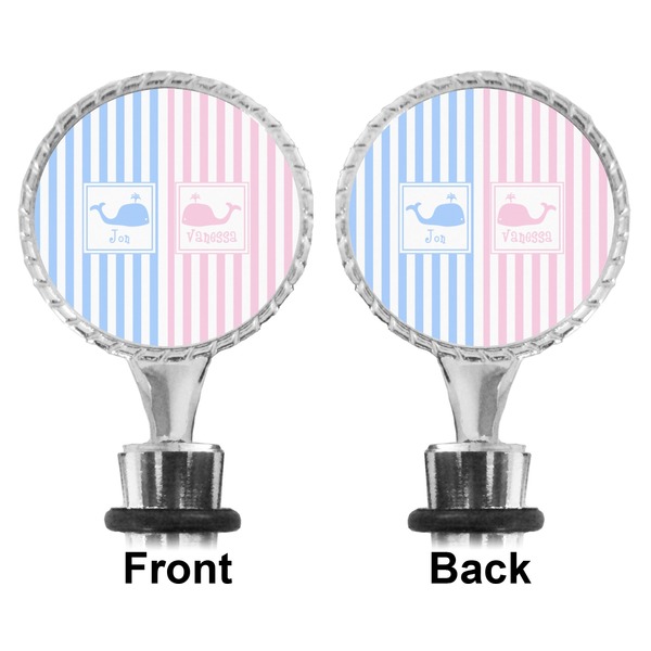 Striped w/ Whales Bottle Stopper - Front and Back