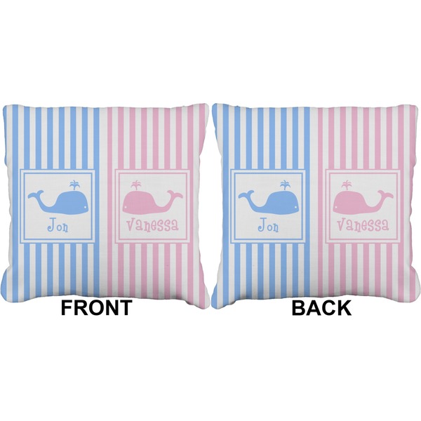 Striped w/ Whales Burlap Pillow Approval