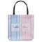 Striped w/ Whales Canvas Tote Bag - Medium - 16"x16" (Personalized)