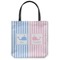 Striped w/ Whales Canvas Tote Bag - Large - 18"x18" (Personalized)