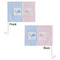 Striped w/ Whales Car Flag - 11" x 8" - Front & Back View