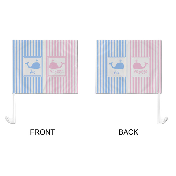 Striped w/ Whales Car Flag - Large - APPROVAL