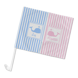 Striped w/ Whales Car Flag - Large (Personalized)