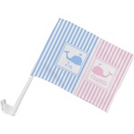 Striped w/ Whales Car Flag - Small w/ Multiple Names
