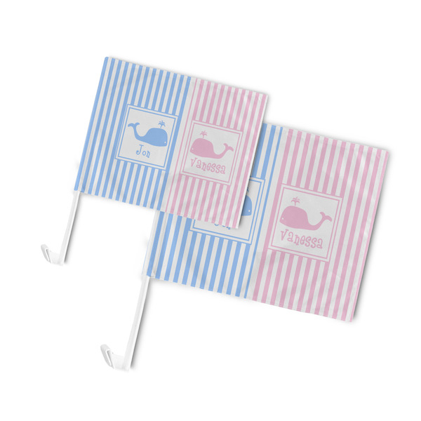 Striped w/ Whales Car Flags - PARENT MAIN (both sizes)