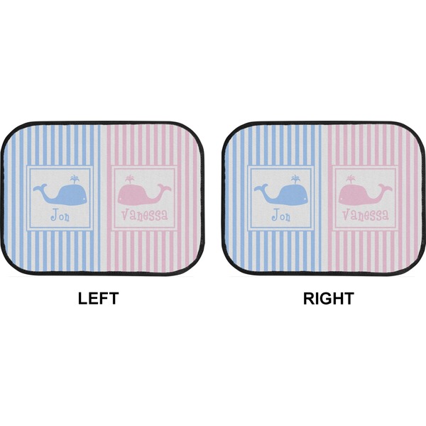 Striped w/ Whales Car Floor Mats (Back Seat) (Approval)