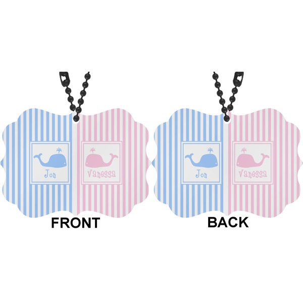 Striped w/ Whales Car Ornament (Approval)