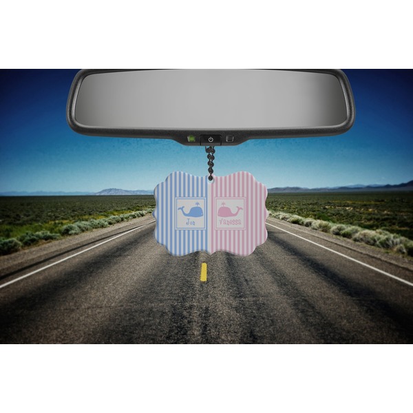 Striped w/ Whales Car Ornament (Road)