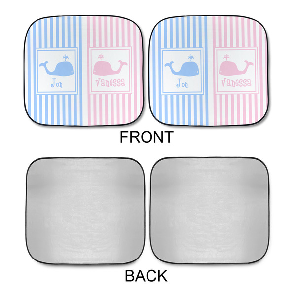 Striped w/ Whales Car Sun Shades - APPROVAL