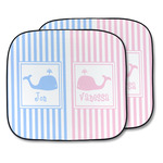 Striped w/ Whales Car Sun Shade - Two Piece (Personalized)