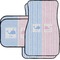 Striped w/ Whales Car Floor Mats Set - 2 Front & 2 Back (Personalized)