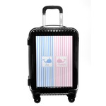 Striped w/ Whales Carry On Hard Shell Suitcase (Personalized)