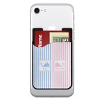 Striped w/ Whales 2-in-1 Cell Phone Credit Card Holder & Screen Cleaner (Personalized)