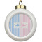 Striped w/ Whales Ceramic Ball Ornament (Personalized)