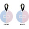 Striped w/ Whales Circle Luggage Tag (Front + Back)