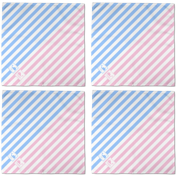 Striped w/ Whales Cloth Napkins - Personalized Dinner (APPROVAL) Set of 4