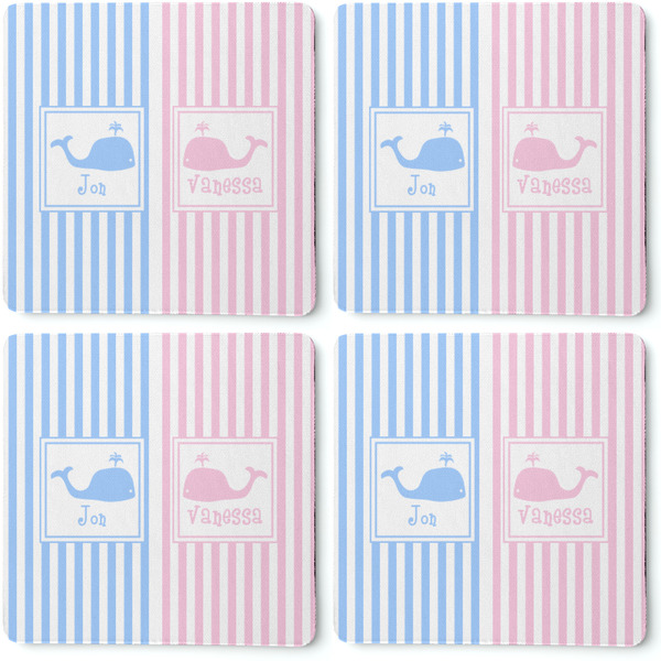 Striped w/ Whales Coaster Rubber Back - Apvl
