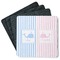 Striped w/ Whales Coaster Rubber Back - Main