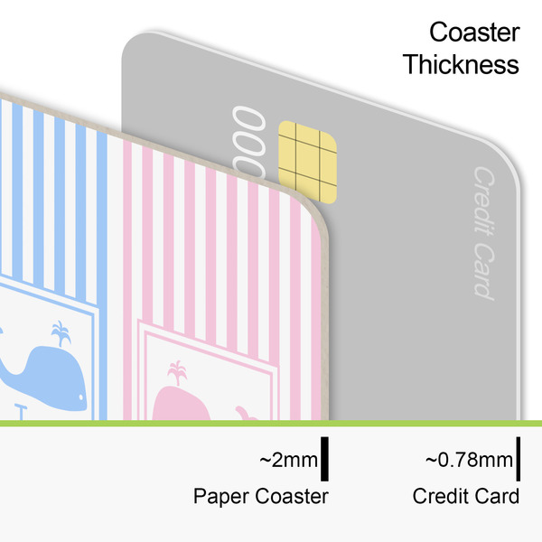 Striped w/ Whales Coaster Thickness
