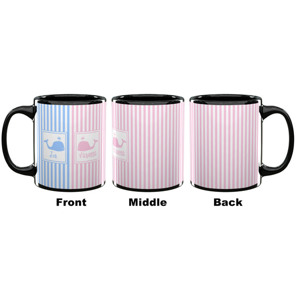 Striped w/ Whales Coffee Mug - 11 oz - Black APPROVAL