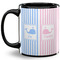 Striped w/ Whales 11 Oz Coffee Mug - Black (Personalized)
