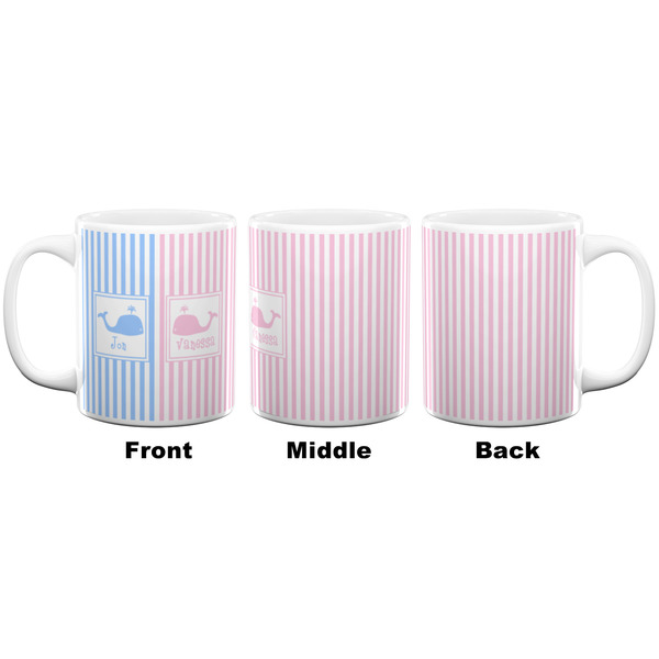 Striped w/ Whales Coffee Mug - 11 oz - White APPROVAL