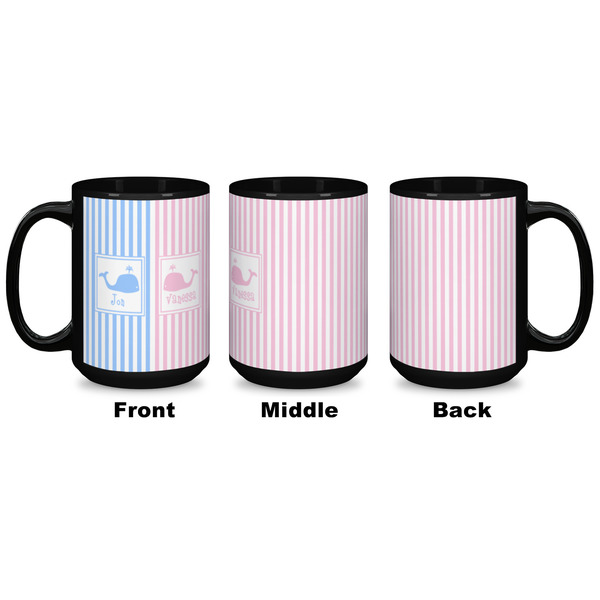 Striped w/ Whales Coffee Mug - 15 oz - Black APPROVAL