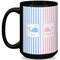 Striped w/ Whales 15 Oz Coffee Mug - Black (Personalized)