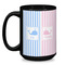 Striped w/ Whales Coffee Mug - 15 oz - Black