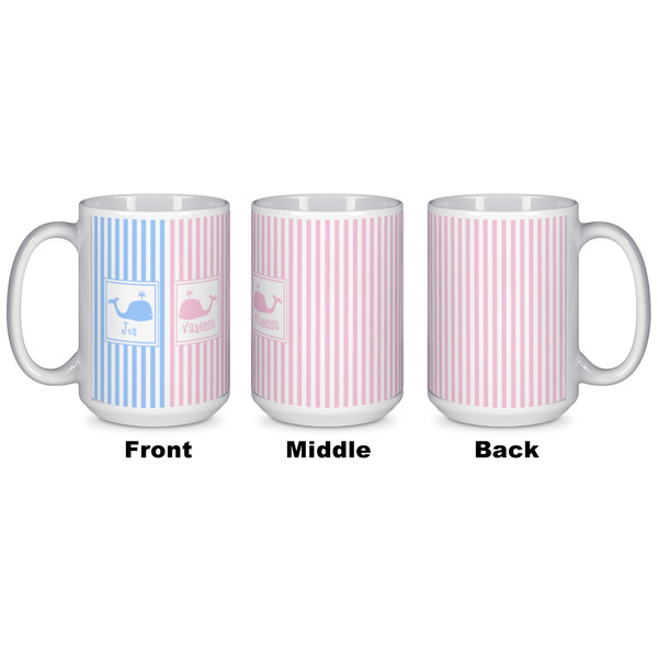 Striped w/ Whales Coffee Mug - 15 oz - White APPROVAL