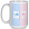 Striped w/ Whales 15 Oz Coffee Mug - White (Personalized)