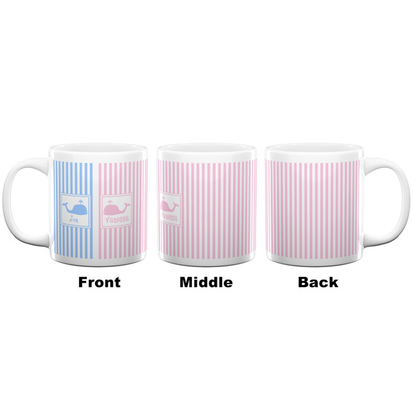 Striped w/ Whales Coffee Mug - 20 oz - White APPROVAL