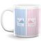 Striped w/ Whales 20 Oz Coffee Mug - White (Personalized)