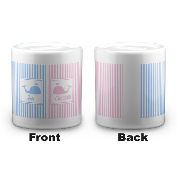 Striped w/ Whales Coin Bank - Apvl