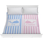 Striped w/ Whales Comforter - King (Personalized)