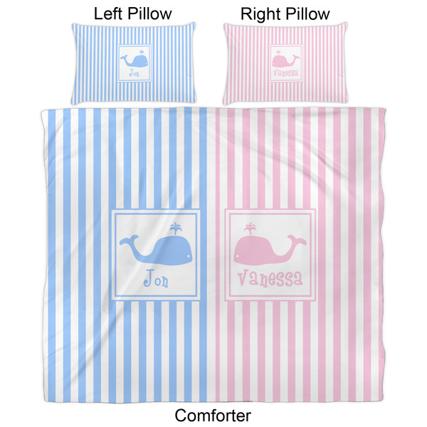 Striped w/ Whales Comforter Set - King - Approval