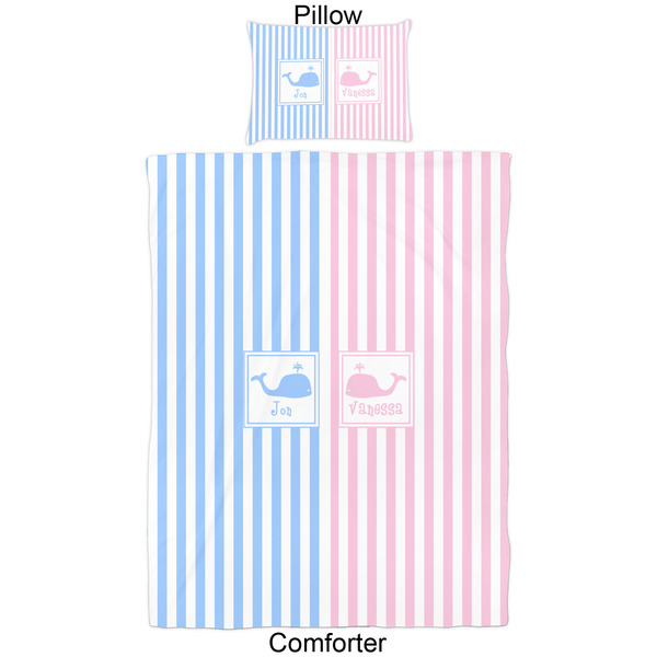 Striped w/ Whales Comforter Set - Twin - Approval