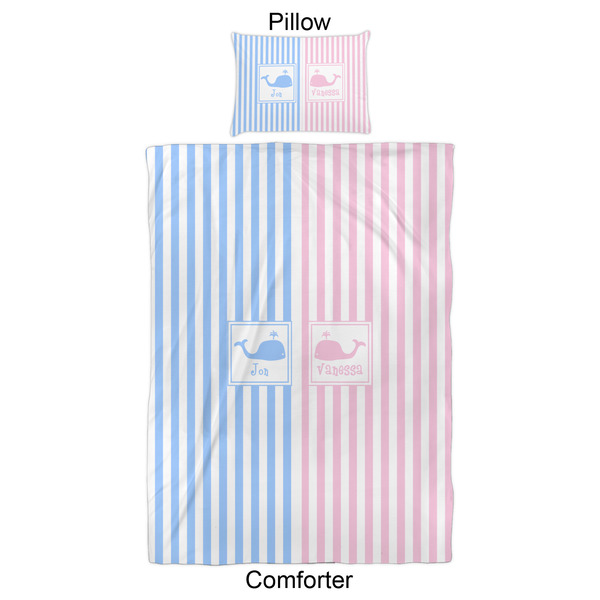 Striped w/ Whales Comforter Set - Twin XL - Approval