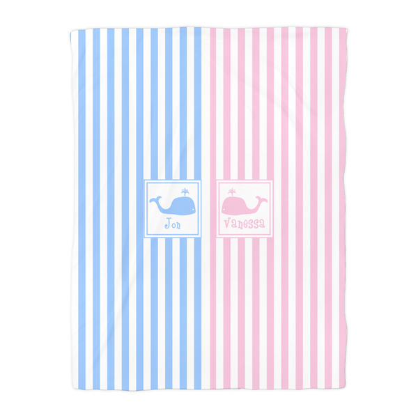 Striped w/ Whales Comforter - Twin - Front